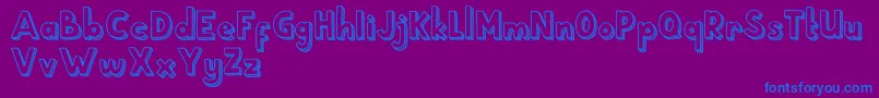 School Holic 5 Font – Blue Fonts on Purple Background