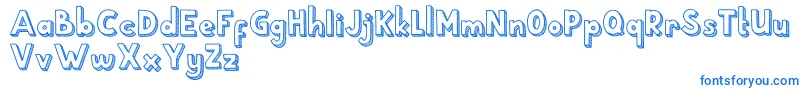 School Holic 5 Font – Blue Fonts on White Background