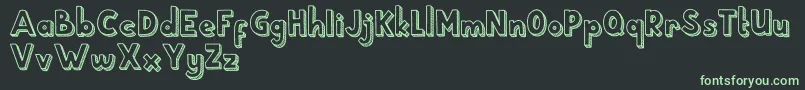 School Holic 5 Font – Green Fonts on Black Background