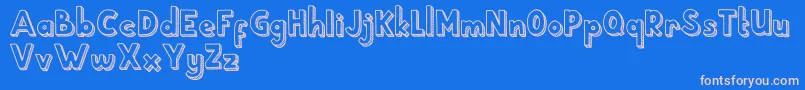 School Holic 5 Font – Pink Fonts on Blue Background