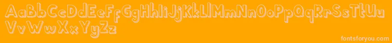 School Holic 5 Font – Pink Fonts on Orange Background