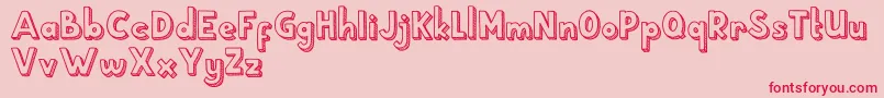School Holic 5 Font – Red Fonts on Pink Background