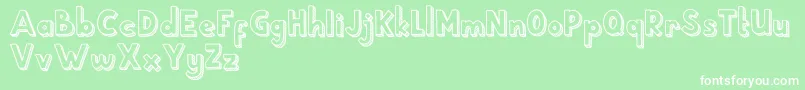 School Holic 5 Font – White Fonts on Green Background