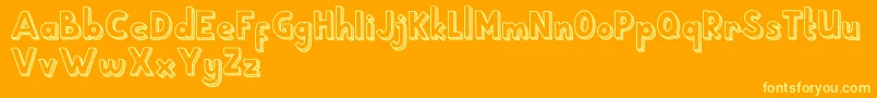 School Holic 5 Font – Yellow Fonts on Orange Background