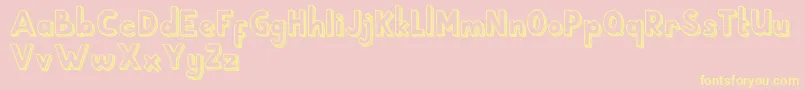 School Holic 5 Font – Yellow Fonts on Pink Background