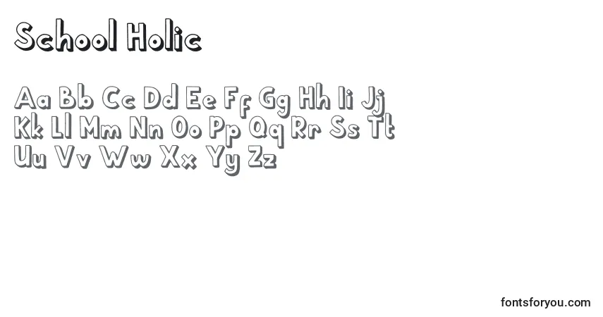 Schriftart School Holic 6 – Alphabet, Zahlen, spezielle Symbole