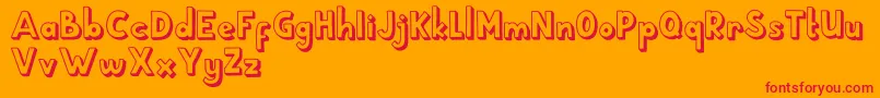 Czcionka School Holic 6 – czerwone czcionki na pomarańczowym tle