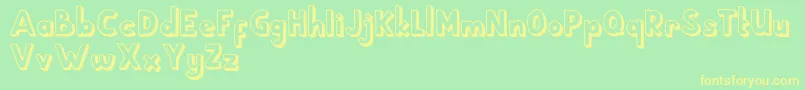 School Holic 6 Font – Yellow Fonts on Green Background