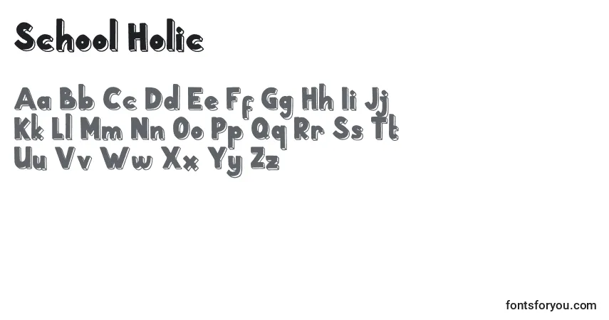A fonte School Holic 7 – alfabeto, números, caracteres especiais