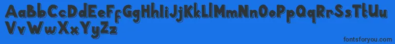 School Holic 7-Schriftart – Schwarze Schriften auf blauem Hintergrund