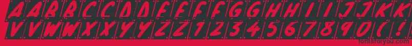 School Play Italic Font – Black Fonts on Red Background