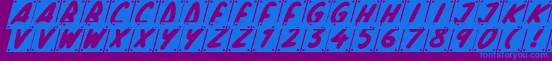 fuente School Play Italic – Fuentes Azules Sobre Fondo Morado