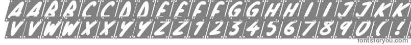 School Play Italic-fontti – harmaat kirjasimet valkoisella taustalla