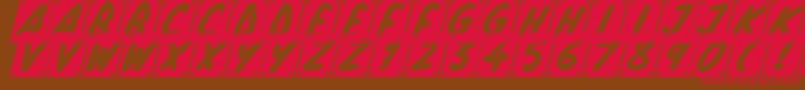 School Play Italic Font – Red Fonts on Brown Background
