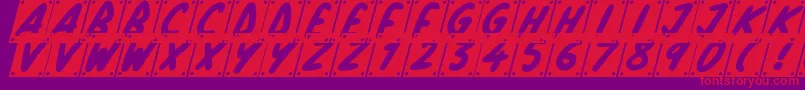 School Play Italic Font – Red Fonts on Purple Background