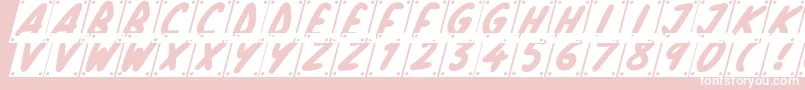 School Play Italic-Schriftart – Weiße Schriften auf rosa Hintergrund