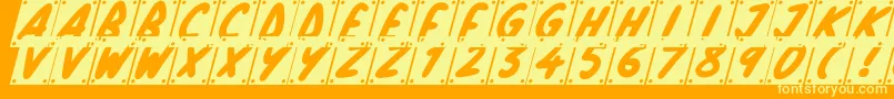 School Play Italic Font – Yellow Fonts on Orange Background