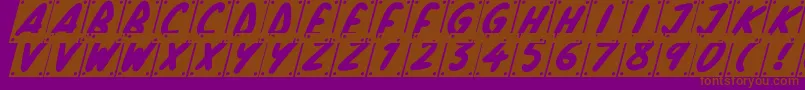 fuente School Play Italic – Fuentes Marrones Sobre Fondo Morado