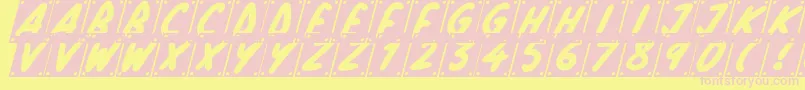 School Play Italic Font – Pink Fonts on Yellow Background