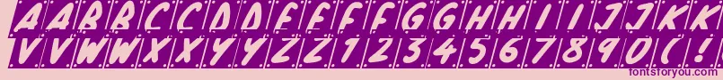 School Play Italic Font – Purple Fonts on Pink Background