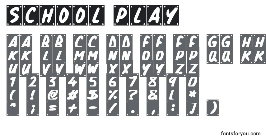 Schriftart School Play – Alphabet, Zahlen, spezielle Symbole