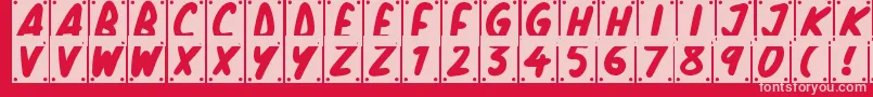 School Play Font – Pink Fonts on Red Background