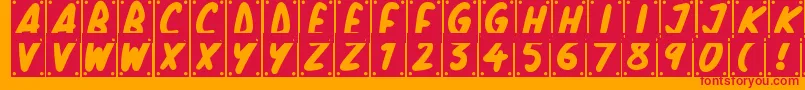 School Play Font – Red Fonts on Orange Background