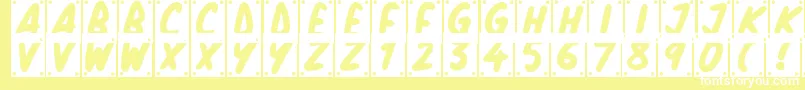 School Play Font – White Fonts on Yellow Background