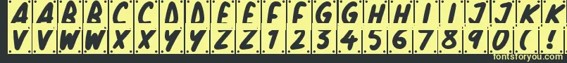 フォントSchool Play – 黒い背景に黄色の文字