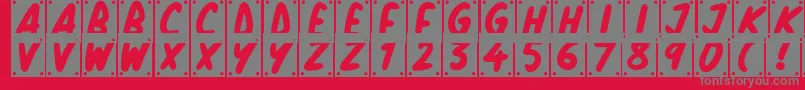 School Play Font – Gray Fonts on Red Background