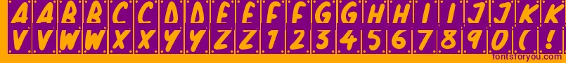 School Play Font – Purple Fonts on Orange Background