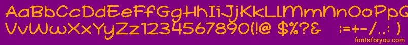 School Story-fontti – oranssit fontit violetilla taustalla