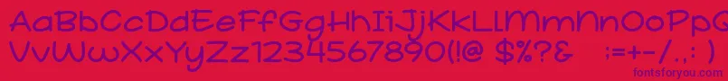 School Story Font – Purple Fonts on Red Background