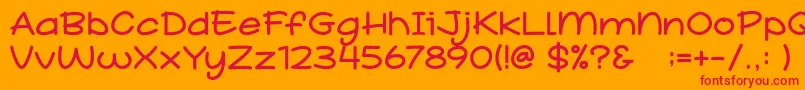 フォントSchool Story – オレンジの背景に赤い文字