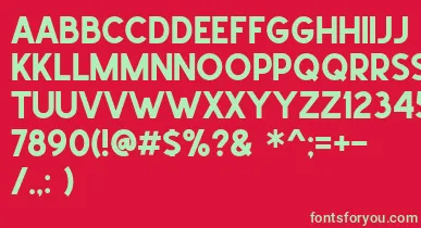School Times font – Green Fonts On Red Background