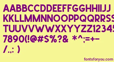 School Times font – Purple Fonts On Yellow Background