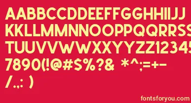 School Times font – Yellow Fonts On Red Background