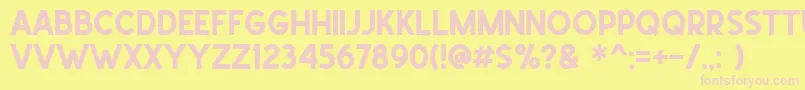School Times Font – Pink Fonts on Yellow Background