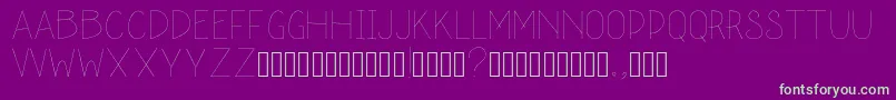 schoolah thin-Schriftart – Grüne Schriften auf violettem Hintergrund