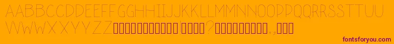 schoolah thin Font – Purple Fonts on Orange Background