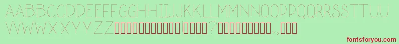 schoolah thin-Schriftart – Rote Schriften auf grünem Hintergrund