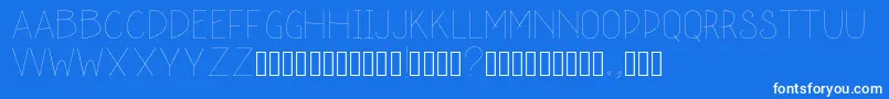schoolah thin Font – White Fonts on Blue Background
