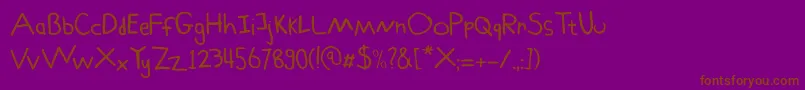 Schoolboy Sam Font – Brown Fonts on Purple Background