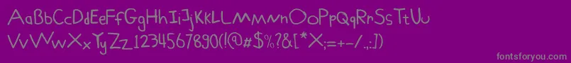 Schoolboy Sam Font – Gray Fonts on Purple Background