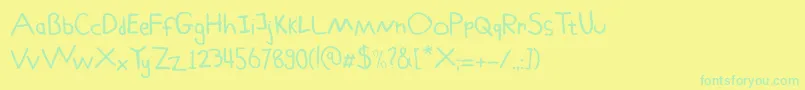 Schoolboy Sam Font – Green Fonts on Yellow Background