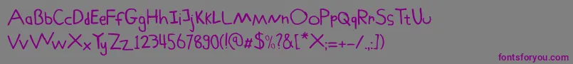 Шрифт Schoolboy Sam – фиолетовые шрифты на сером фоне