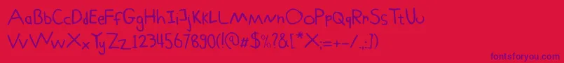 Schoolboy Sam Font – Purple Fonts on Red Background