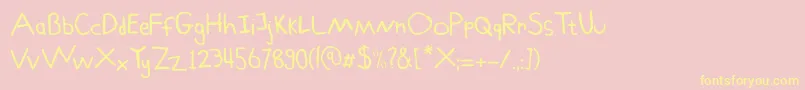 Schoolboy Sam Font – Yellow Fonts on Pink Background
