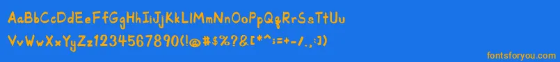SchoolRules Font – Orange Fonts on Blue Background