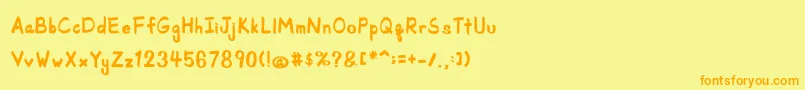 SchoolRules Font – Orange Fonts on Yellow Background